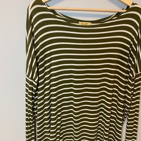 Piko 1988 Green and white striped tunic top - Picture 2 of 7
